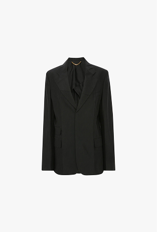 Notched Lapel Jacket In Black