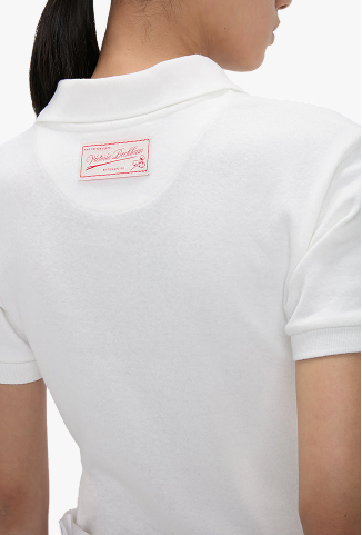 Polo Collar Top In White