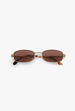 Metal Sunglasses In Gold Honey Havana