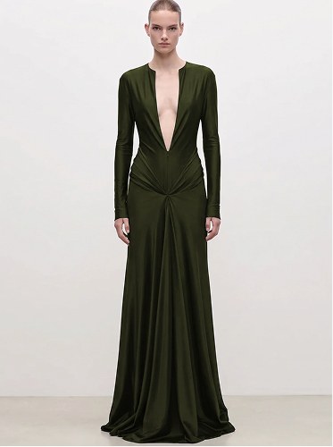 Aida Gown In Dark Green Regular price