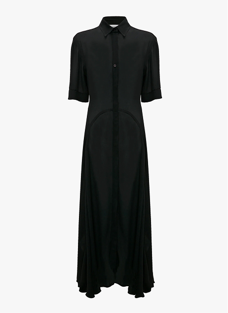Panelled Midi Dress In Black