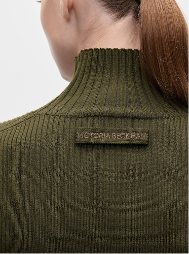 High Neck Jumper In Green