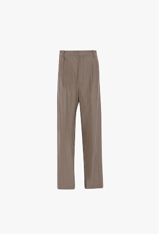 Pleated Waist Trouser In Limestone