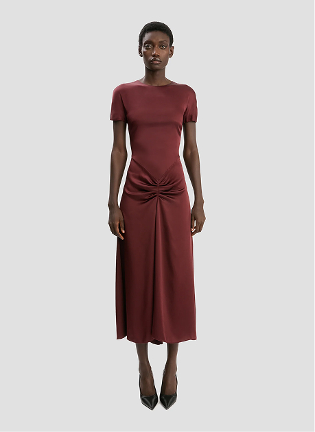 Blaire Midi Dress In Cinnabar Red