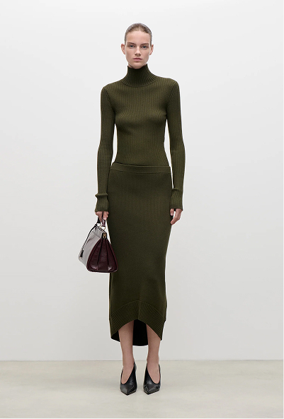 High Neck Jumper In Green