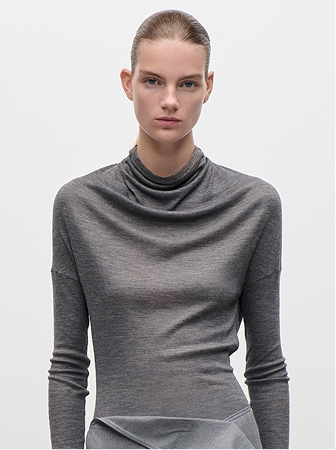 Draped Top In Grey Marl