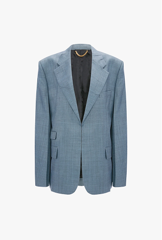 Notched Lapel Jacket In Cloud Blue