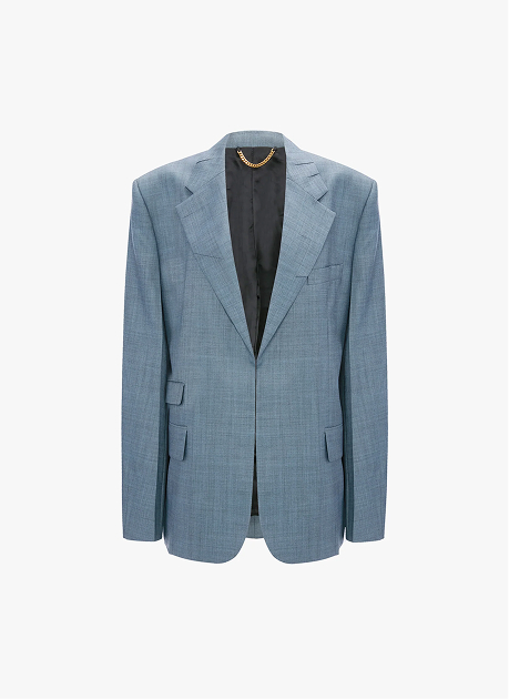 Notched Lapel Jacket In Cloud Blue