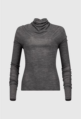Draped Top In Grey Marl