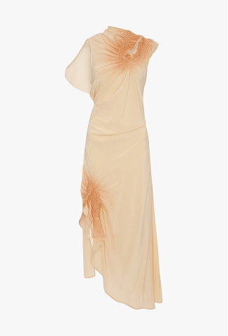 Smocked Dress In Sandstone