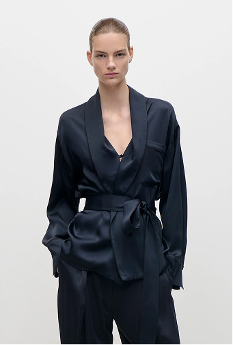 Alba Blouse In Dark Navy