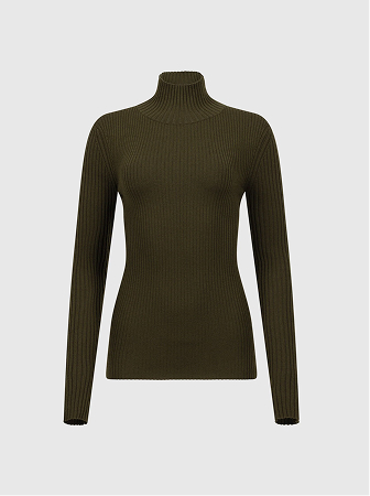 High Neck Jumper In Green