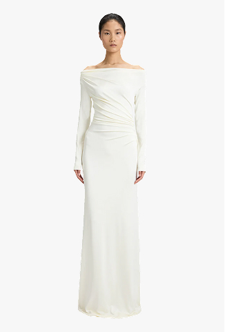 Off-Shoulder Gown In Ivory