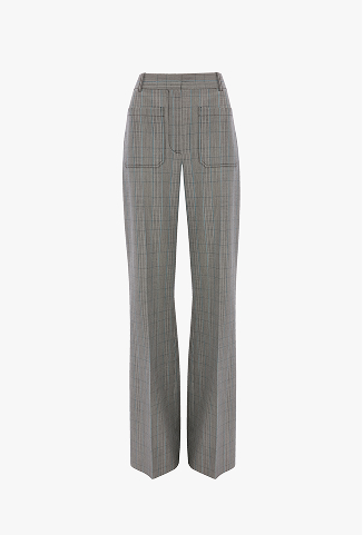 Alina Trouser In Blue-Grey Check