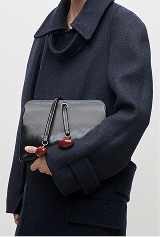 Kizette Clutch Black Supple Shine Leather