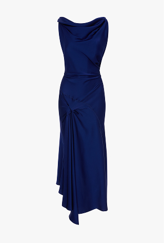 Posy Midi Dress In Bright Indigo