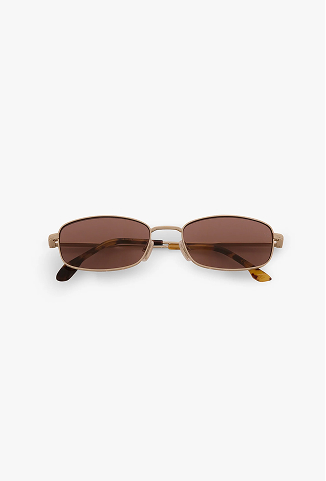 Metal Sunglasses In Gold Honey Havana