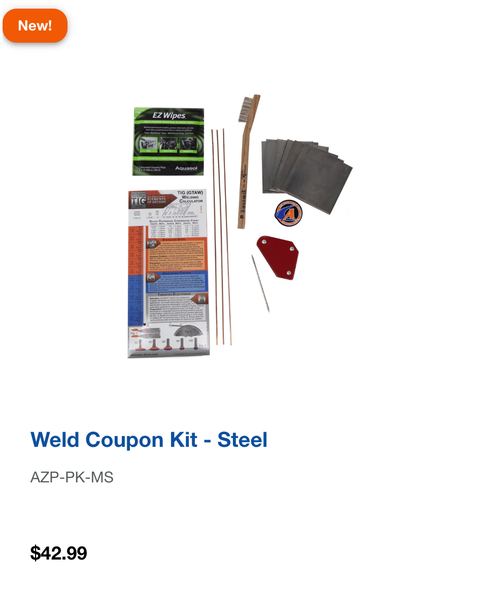 Weld Coupon Kit - Steel