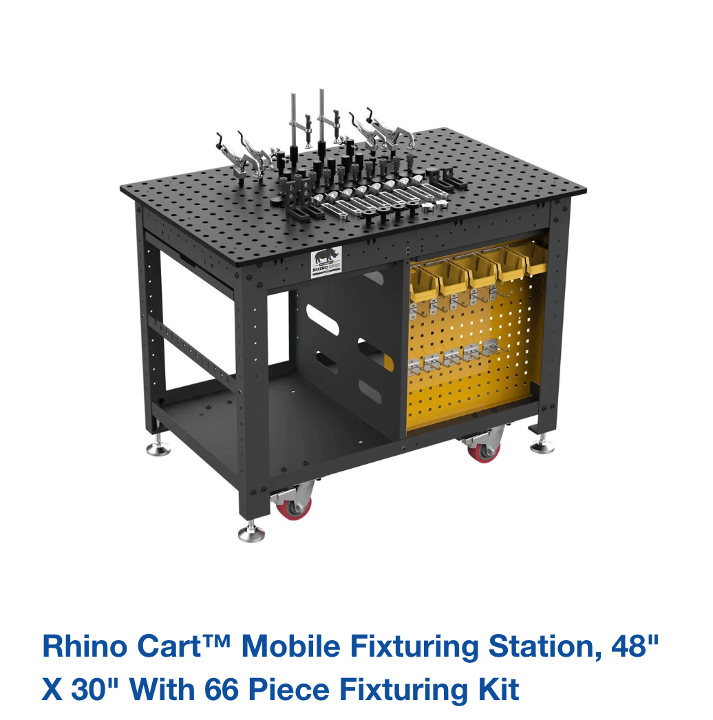 Rhino Cart™ Mobile Fixturing Station, 48" x 30" with 66 Piece Fixturing Kit