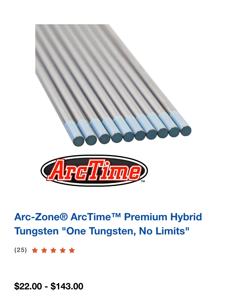 Arc-Zone® ArcTime™ Premium Hybrid Tungsten "One Tungsten, No Limits"