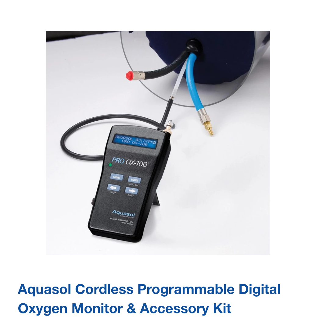 Aquasol Cordless Programmable Digital Oxygen Monitor & Accessory Kit