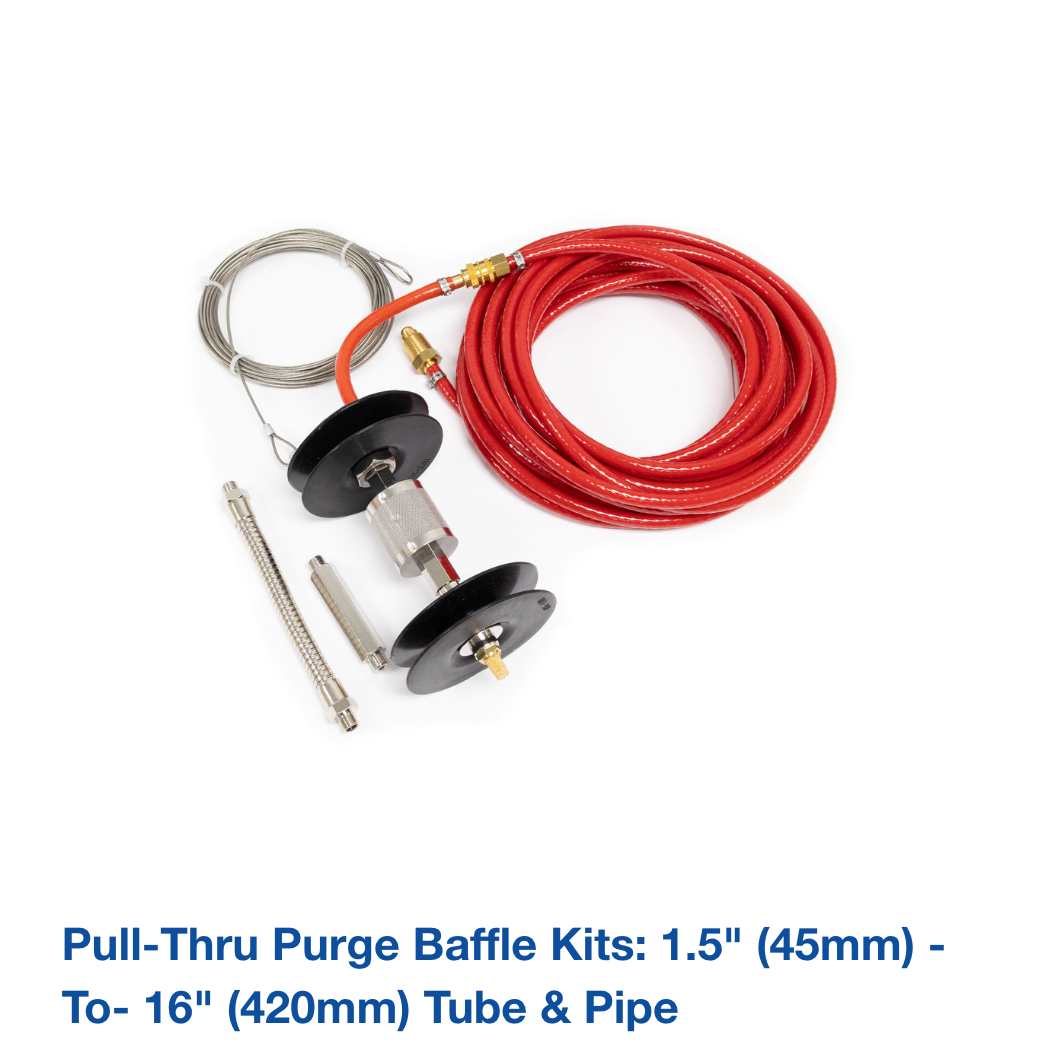 Pull-Thru Purge Baffle Kits: 1.5" (45mm) -to- 16" (420mm) Tube & Pipe