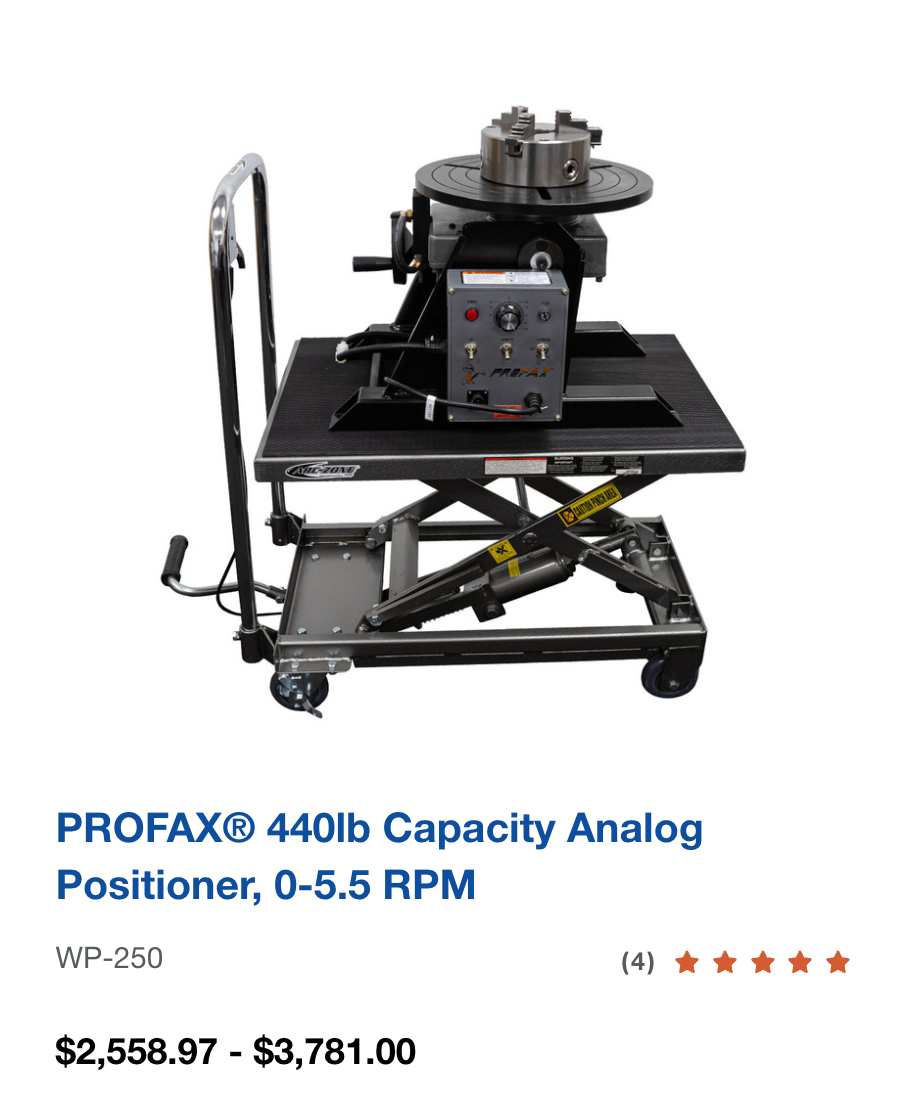 PROFAX® 440lb Capacity Analog Positioner, 0-5.5 RPM