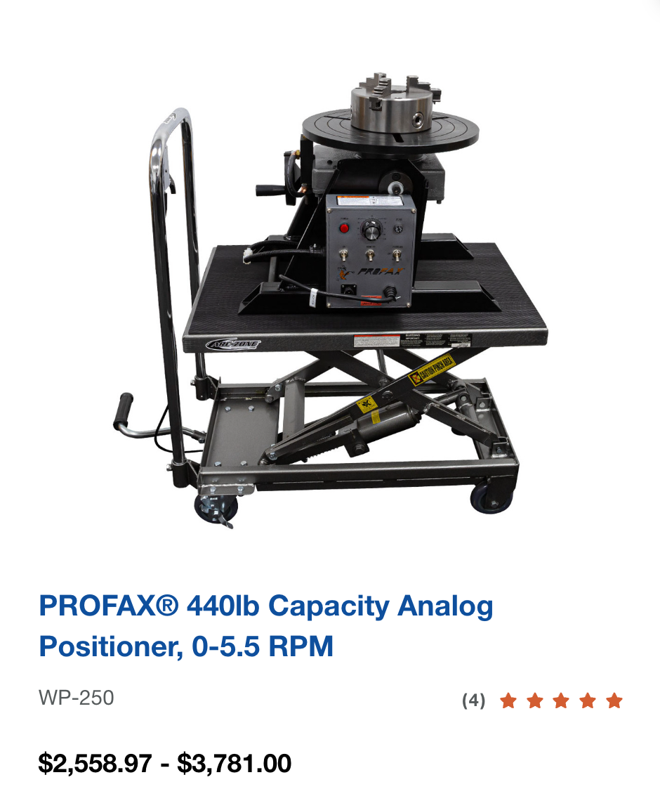 PROFAX® 440lb Capacity Analog Positioner, 0-5.5 RPM