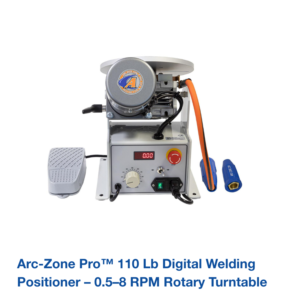 Arc-Zone Pro™ 110 lb Digital Welding Positioner – 0.5–8 RPM Rotary Turntable