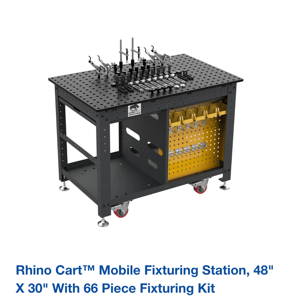 Rhino Cart™ Mobile Fixturing Station, 48" x 30" with 66 Piece Fixturing Kit