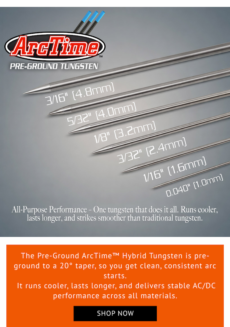 NEW PRE-GROUND ArcTime™ Hybrid Tungsten Electrodes!