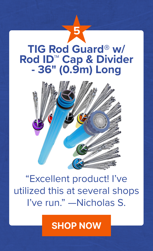 TIG Rod Guard® w/ Rod ID™ Cap & Divider - 36" (0.9m) Long