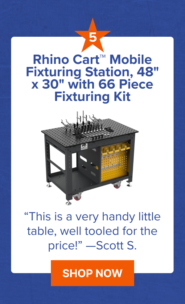 Rhino Cart™ Mobile Fixturing Station, 48" x 30" with 66 Piece Fixturing Kit