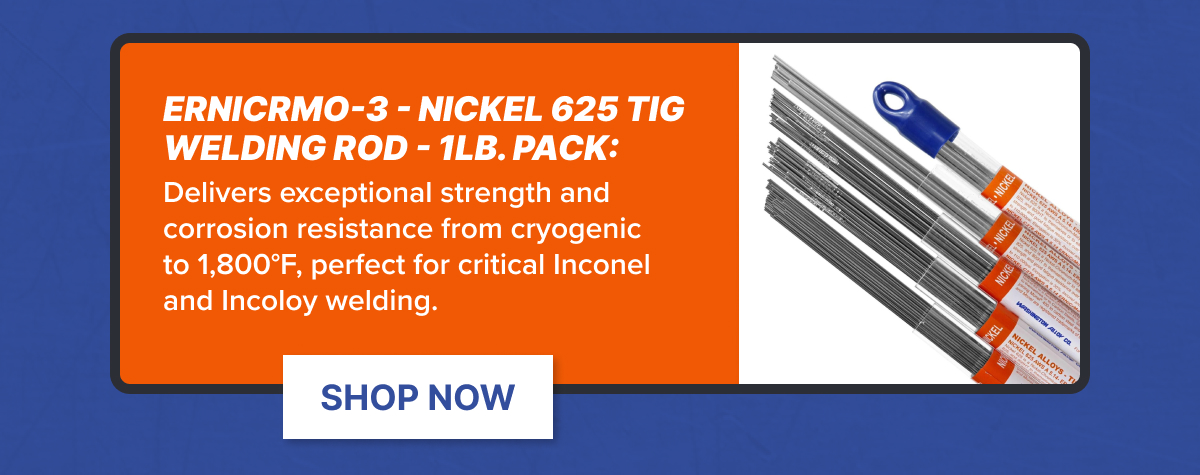 ERNiCrMo-3 - Nickel 625 TIG Welding Rod - 1lb. Pack
