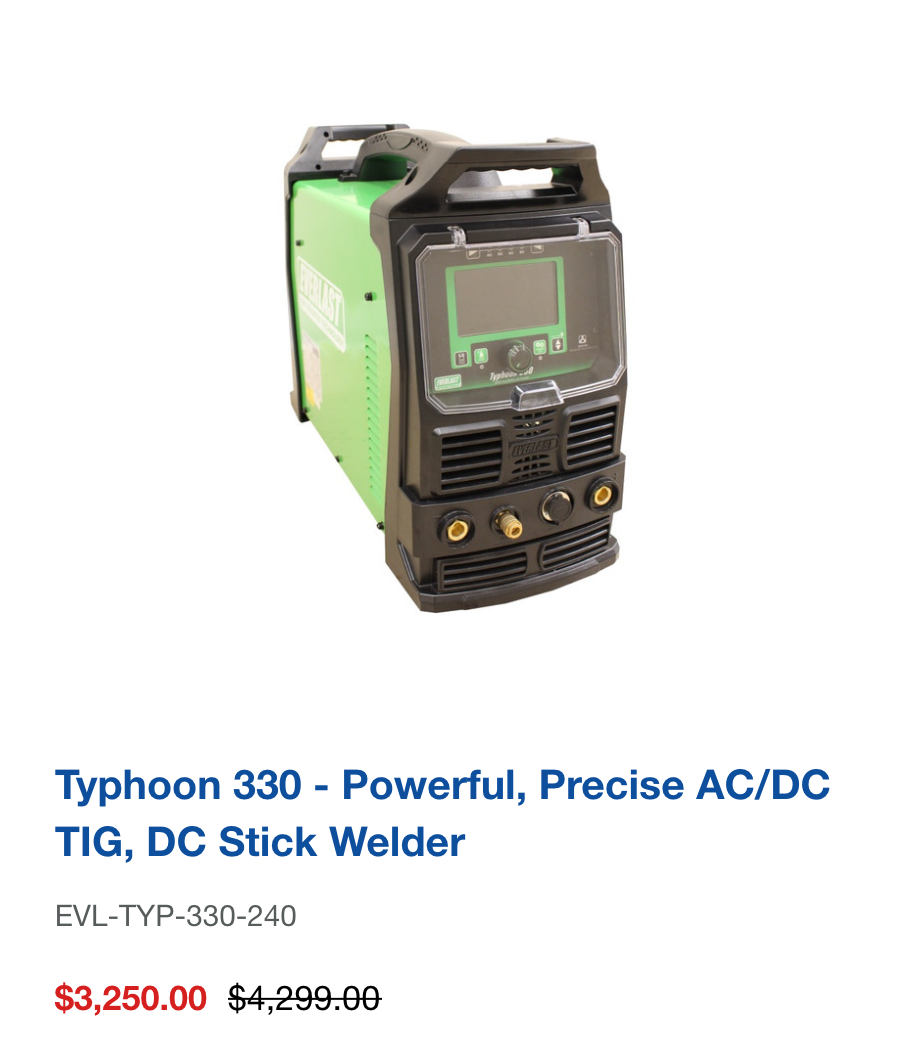 Typhoon 330 - Powerful, Precise AC/DC TIG, DC Stick Welder