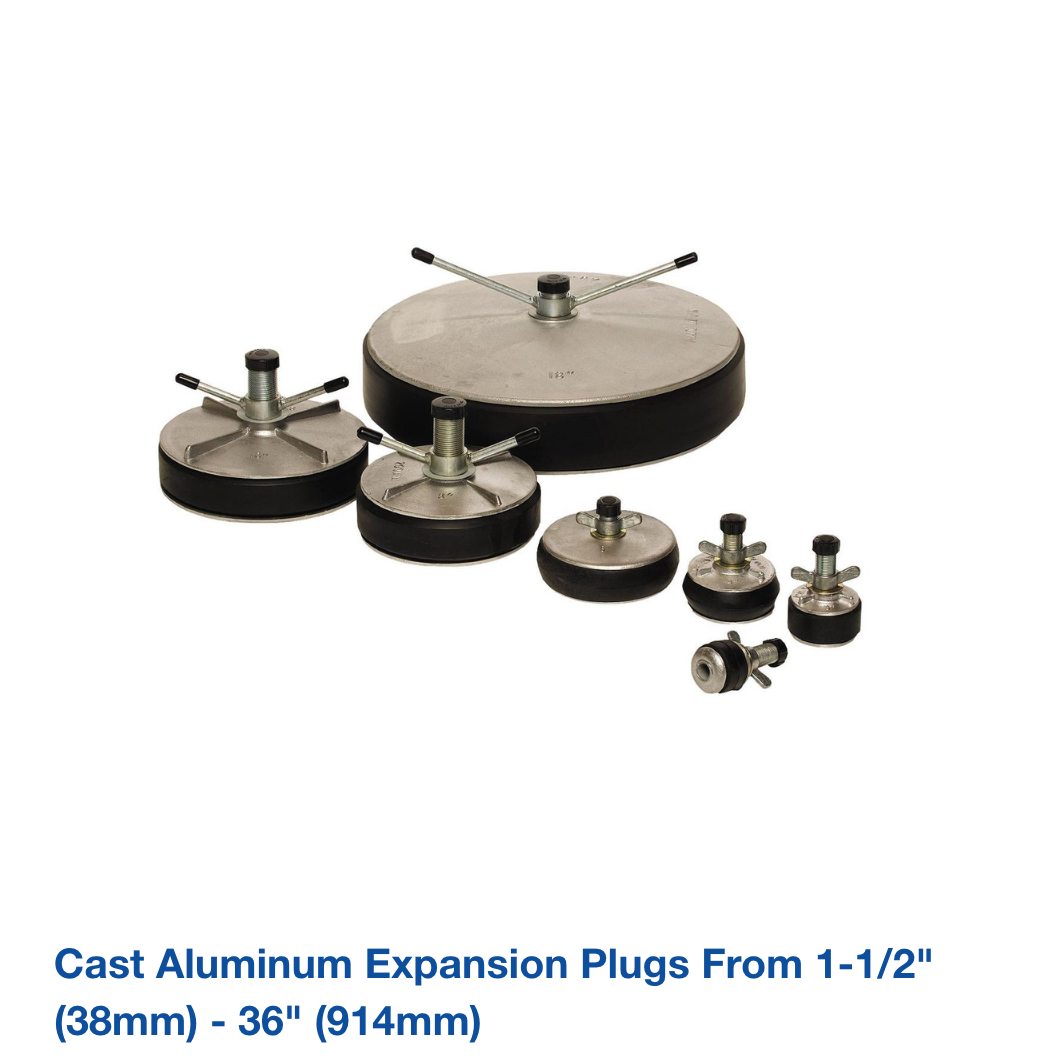 Cast Aluminum Expansion Plugs from 1-1/2" (38mm) - 36" (914mm)