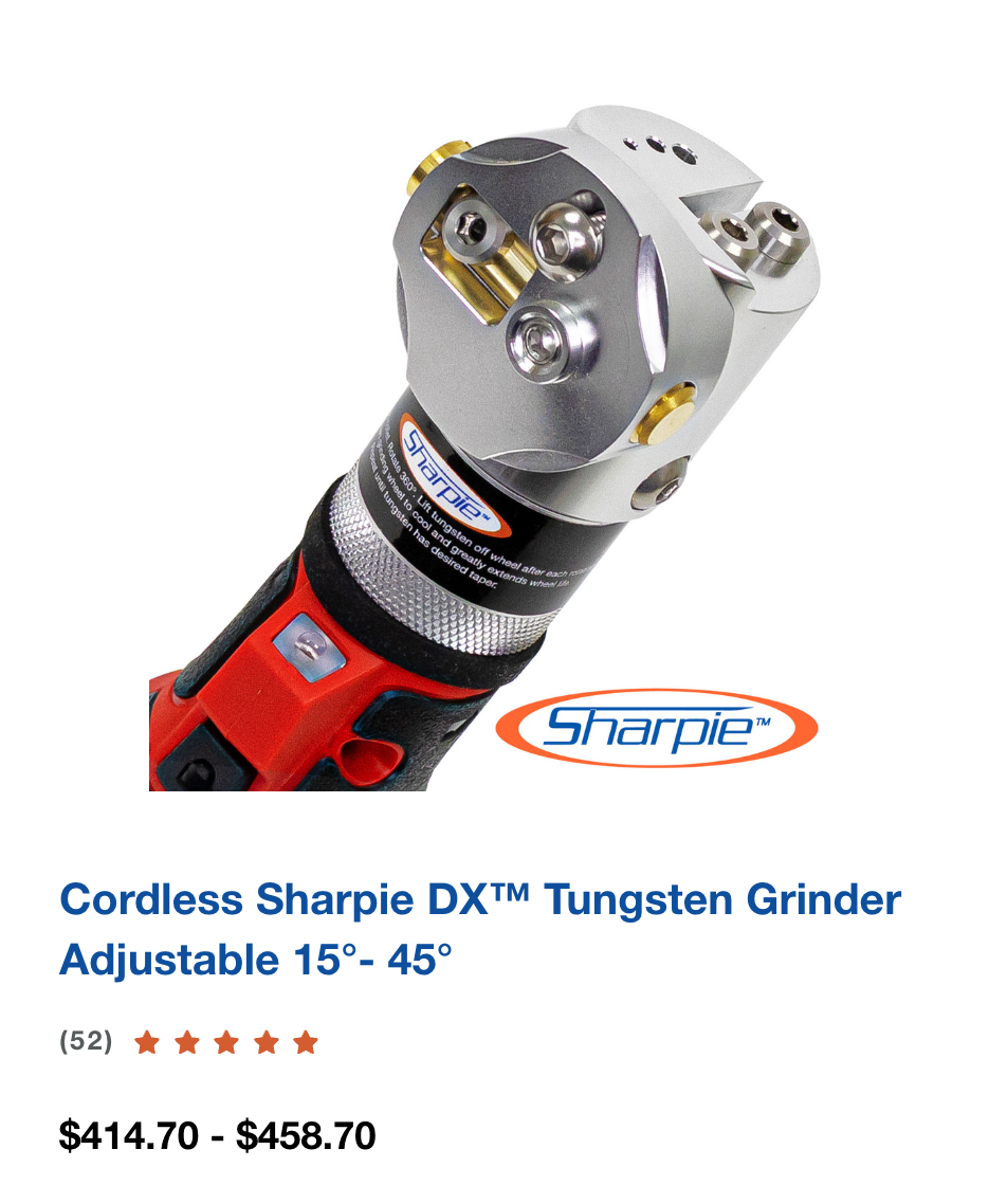 Cordless Sharpie DX™ Tungsten Grinder Adjustable 15°- 45°