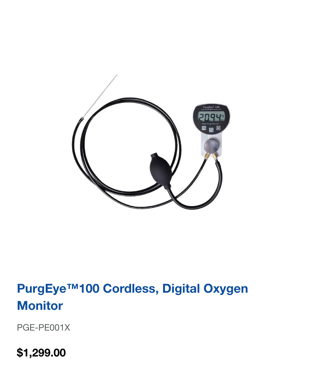 PurgEye™100 Cordless, Digital Oxygen Monitor