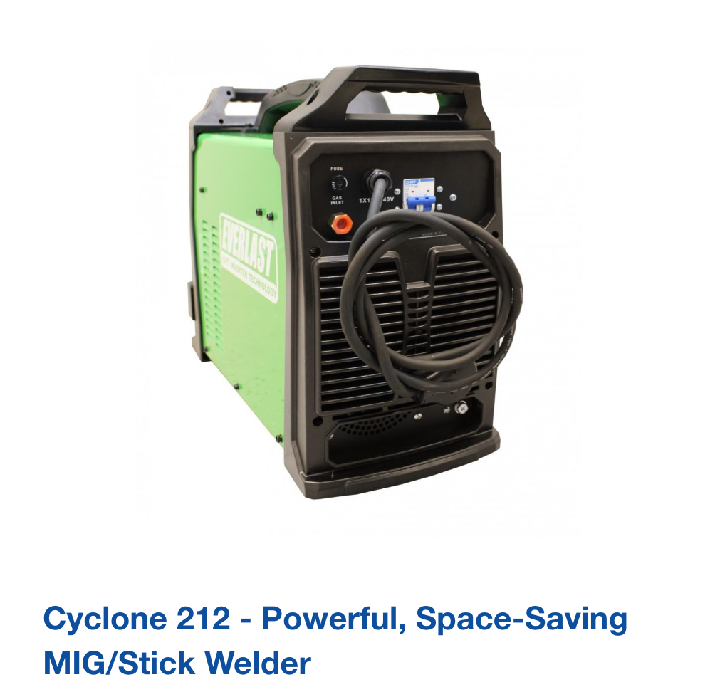 Cyclone 212 - Powerful, Space-Saving MIG/Stick Welder