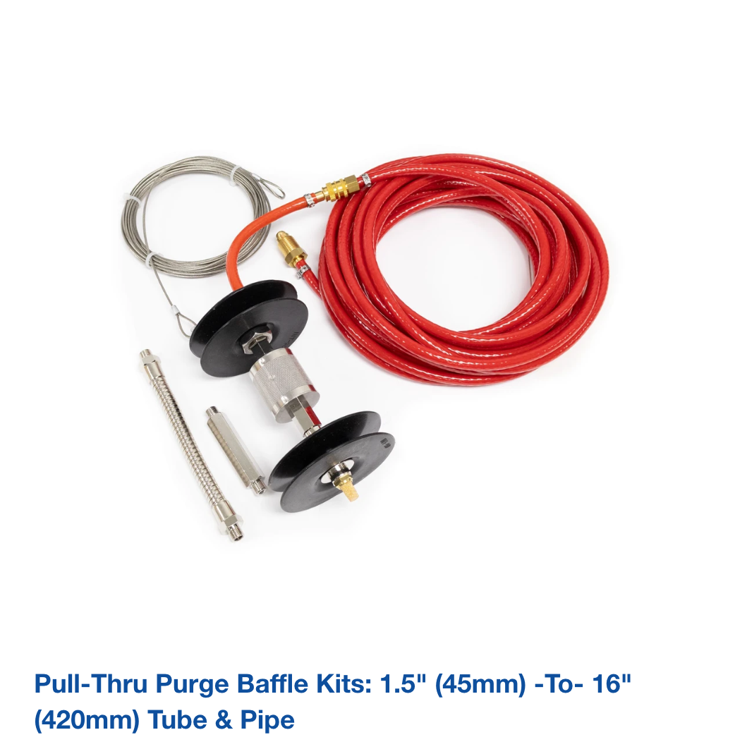 Pull-Thru Purge Baffle Kits: 1.5" (45mm) -to- 16" (420mm) Tube & Pipe