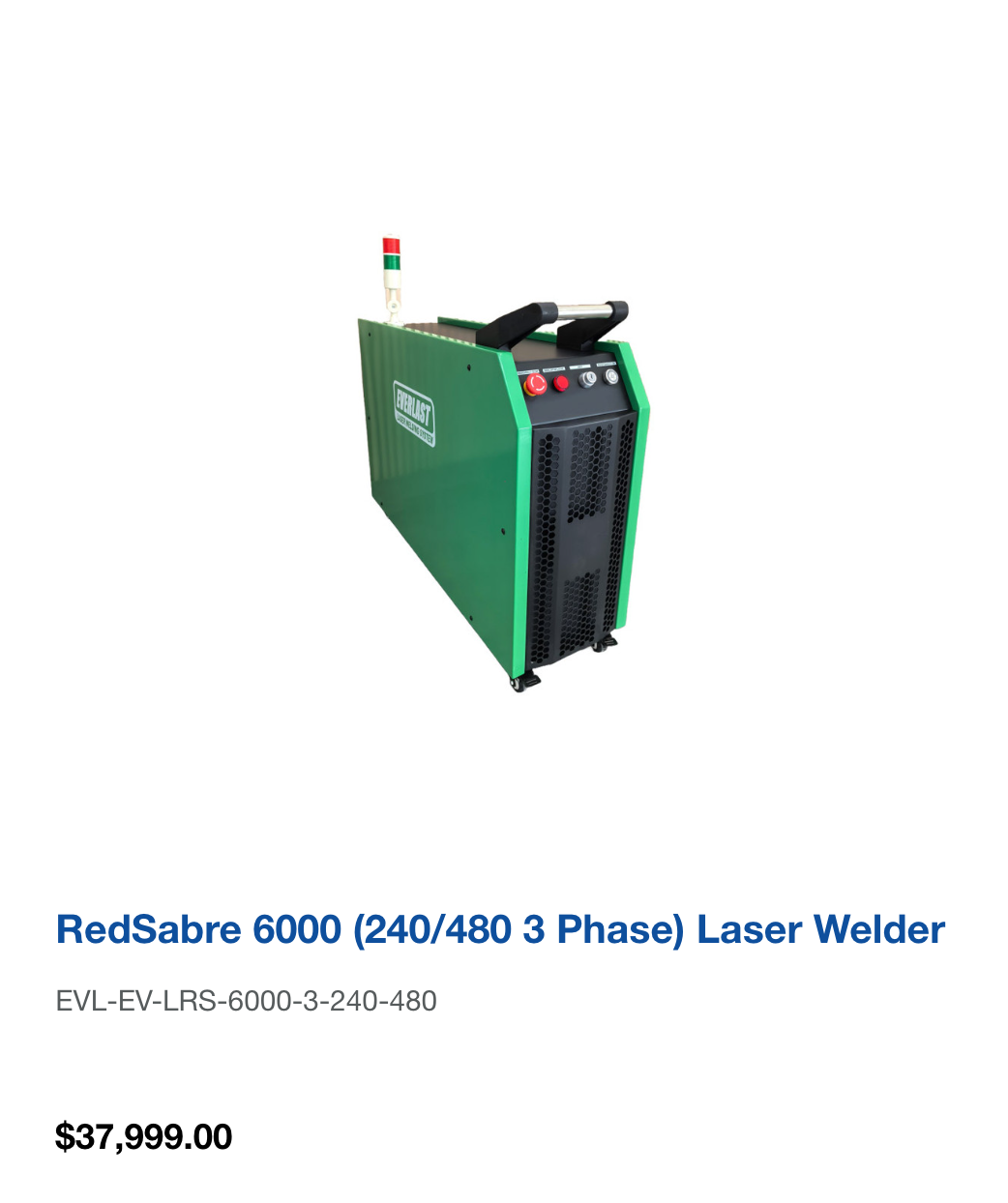 RedSabre 6000 (240/480 3 phase) Laser Welder
