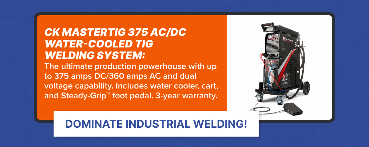NEW CK MasterTIG 375 Amp AC/DC Water-Cooled TIG Welding System