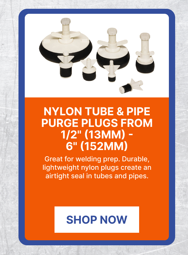 Nylon Tube & Pipe Purge Plugs from 1/2" (13mm) - 6" (152mm)
