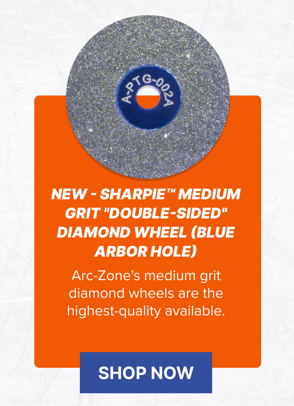 NEW - Sharpie™ Medium Grit "Double-Sided" Diamond Wheel (Blue Arbor Hole)