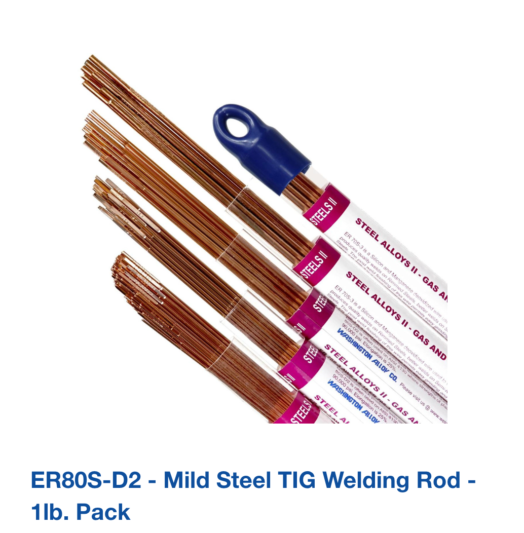 ER80S-D2 - Mild Steel TIG Welding Rod - 1lb. Pack