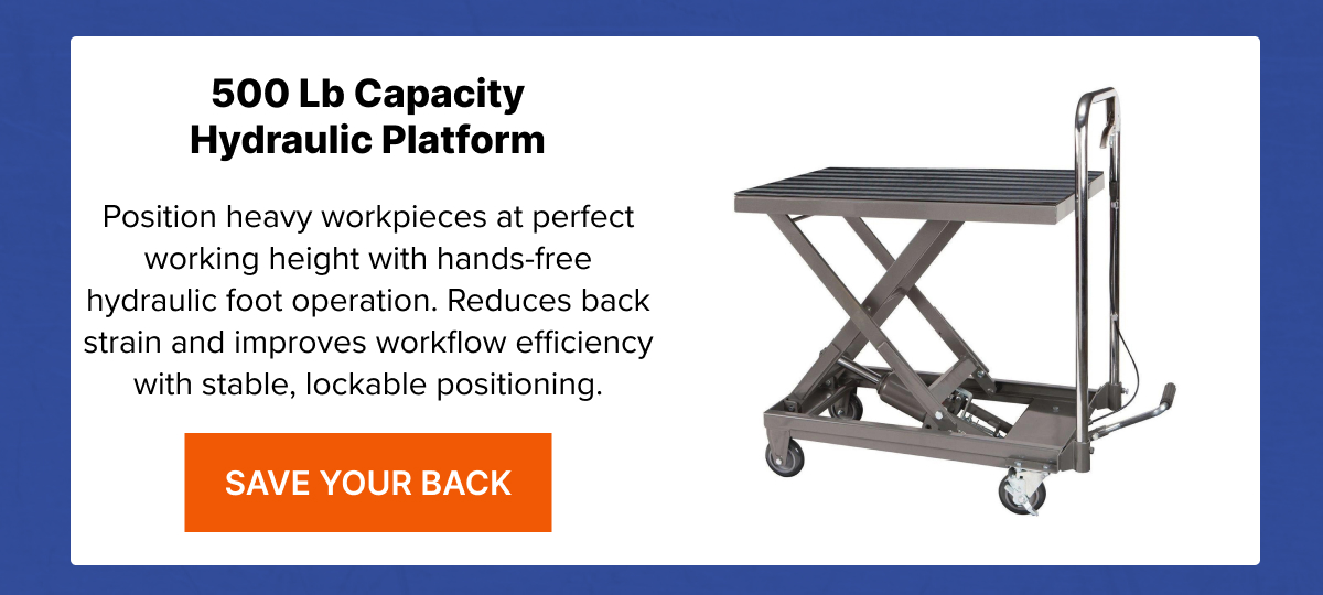 500lb Capacity Hydraulic Platform