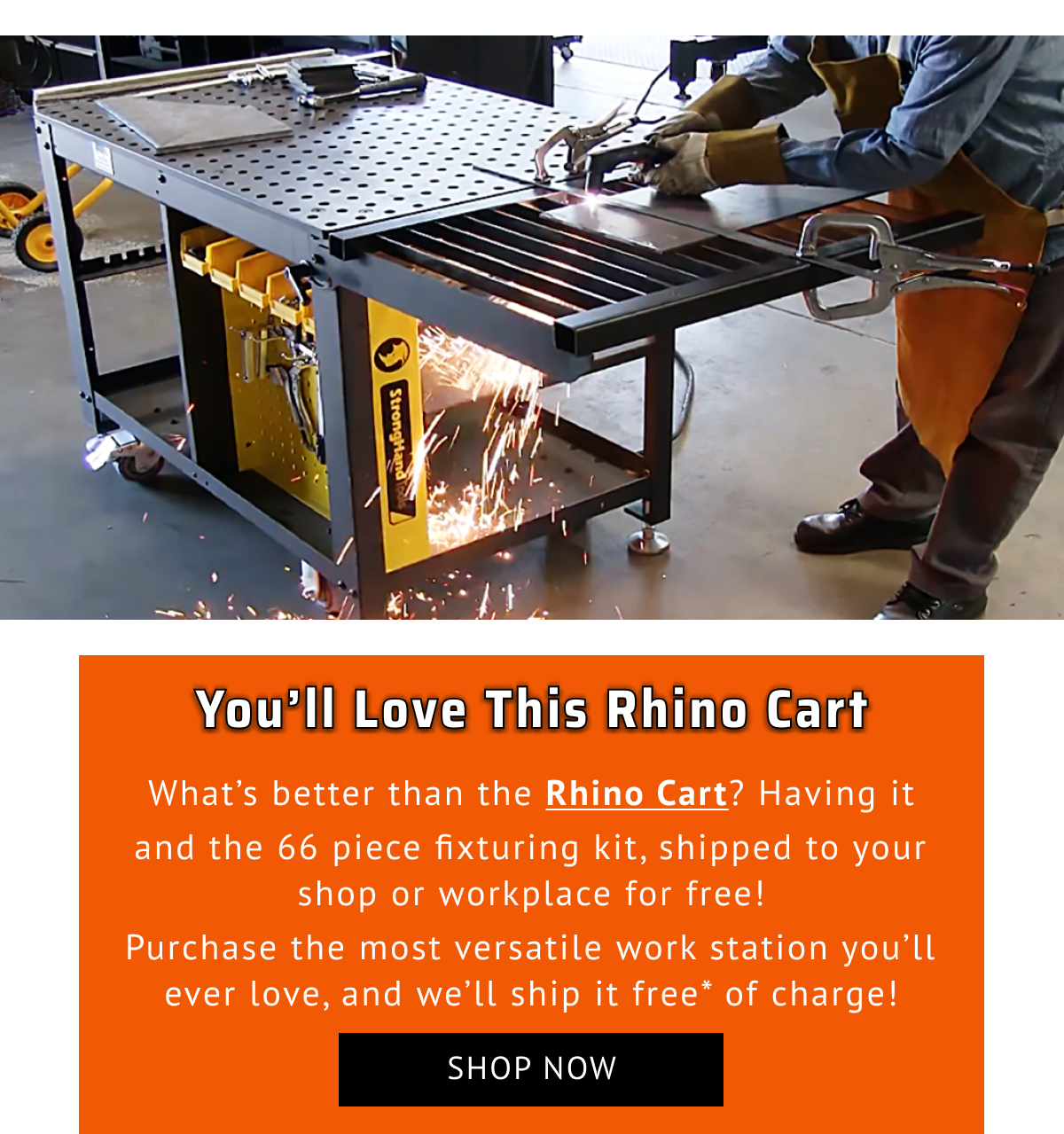 Rhino Cart™ Mobile Fixturing Station, 48" x 30" with 66 Piece Fixturing Kit