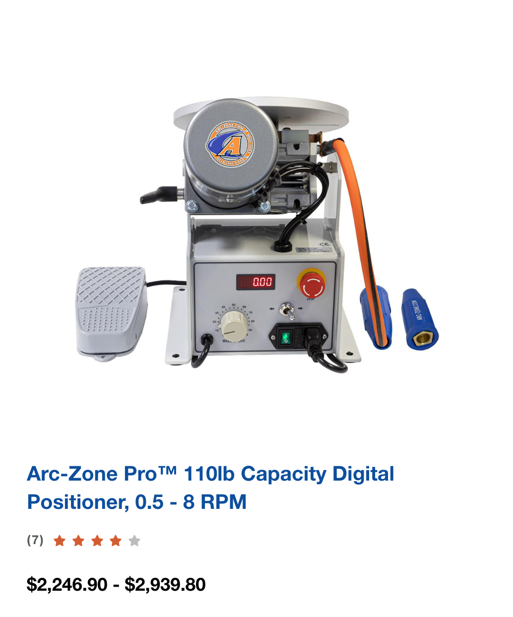 Arc-Zone Pro™ 110lb Capacity Digital Positioner, 0.5 - 8 RPM