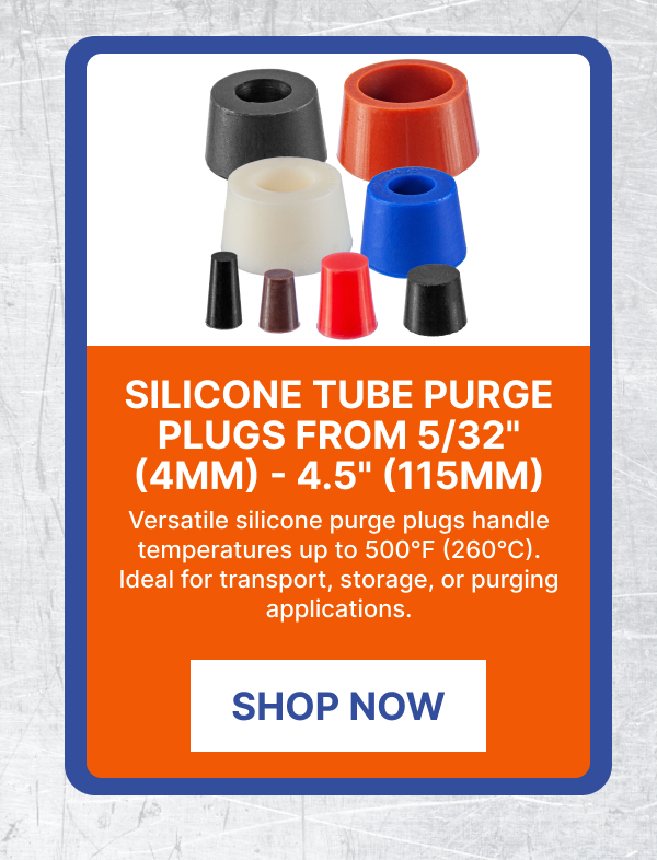 Silicone Tube Purge Plugs from 5/32" (4mm) - 4.5" (115mm)