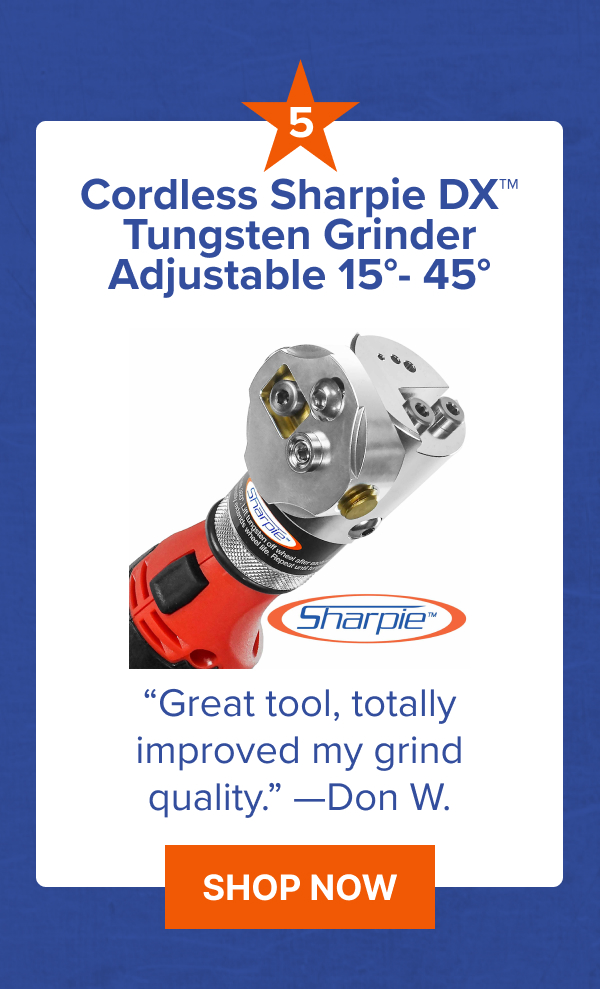 Cordless Sharpie DX™ Tungsten Grinder Adjustable 15°- 45°